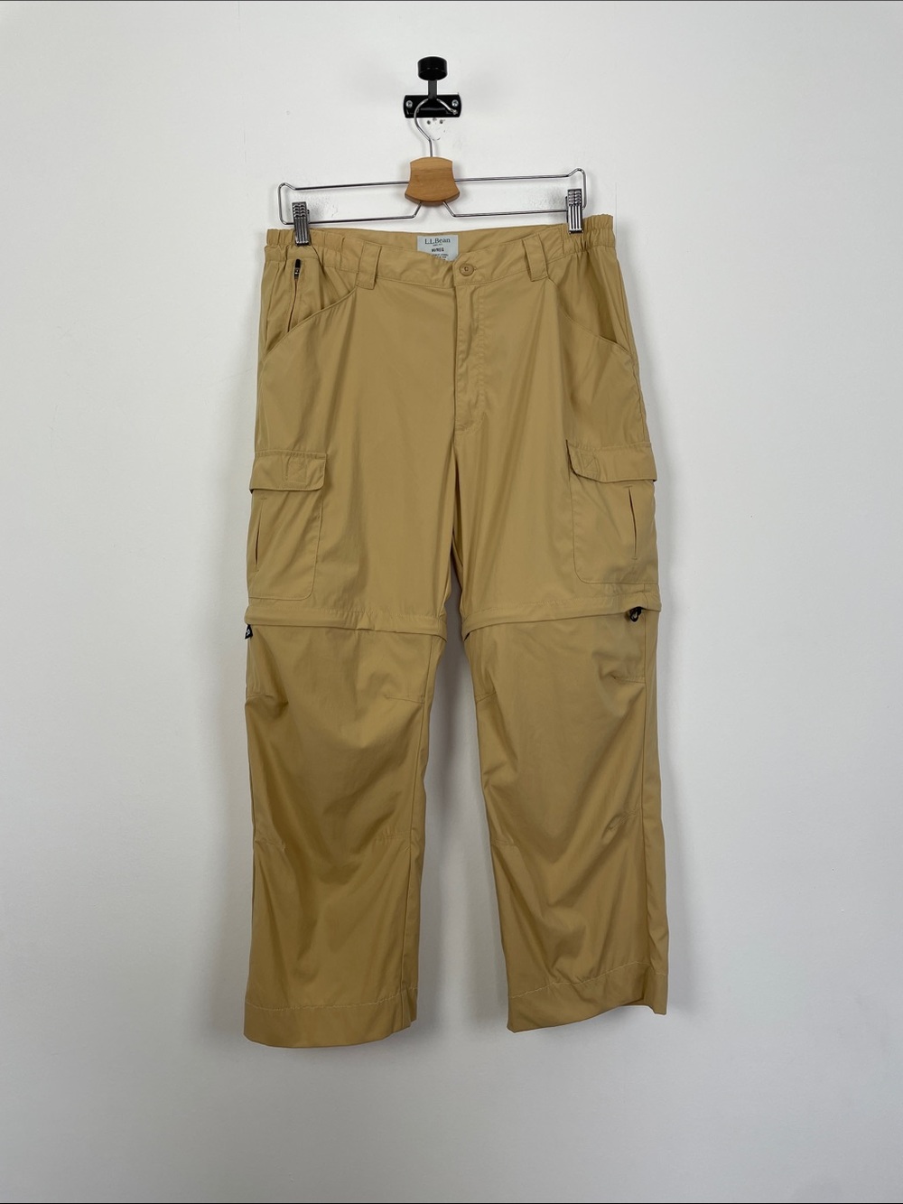 L.L. Bean Tropic Wear Zip Off Convertible Cargo Hiking Pants Khaki Women's M REG